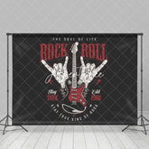 Aperturee - Black Stay True Rock And Roll Musical Party Backdrop